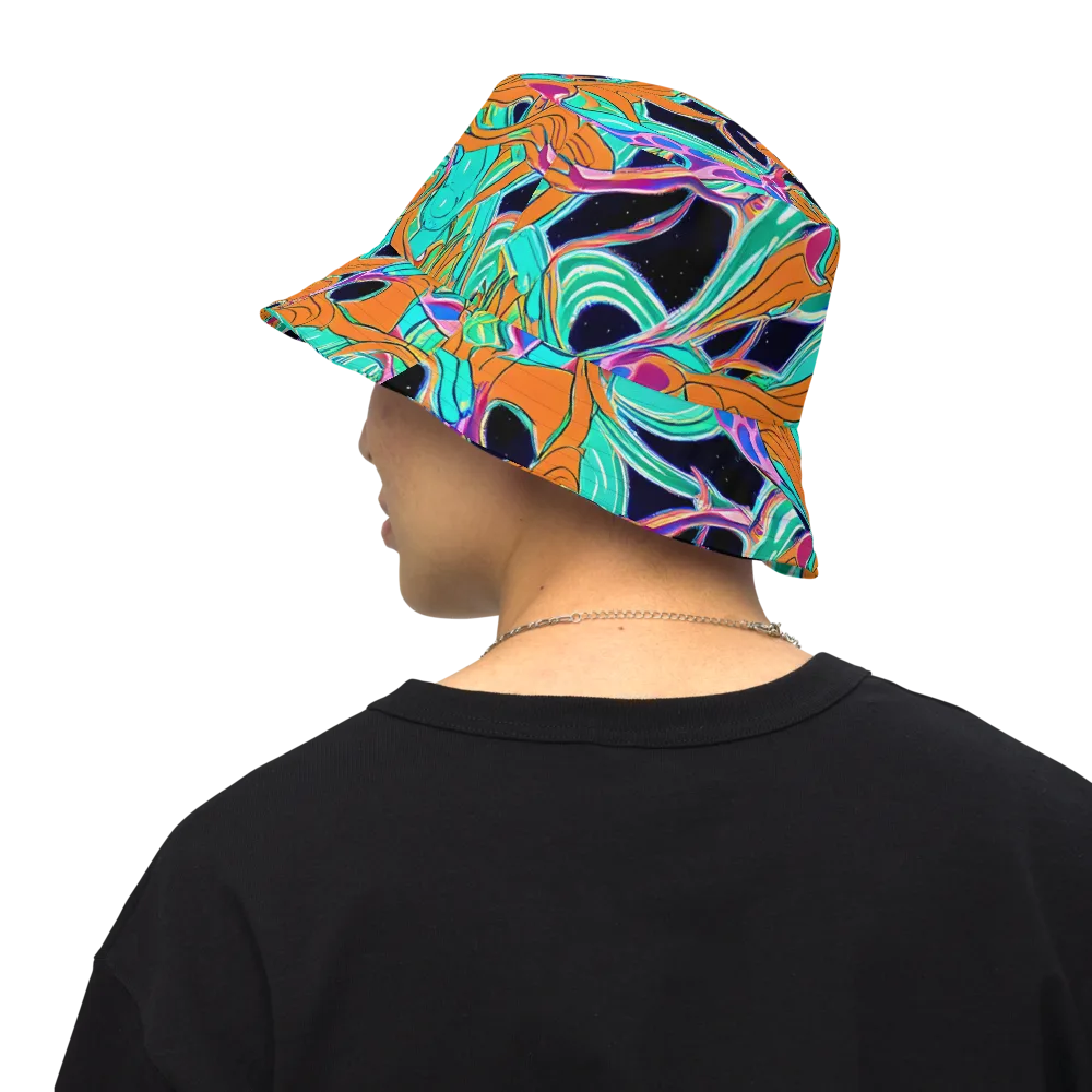 Orbiting Leaves on Reversible Bucket Hat — Back Inside