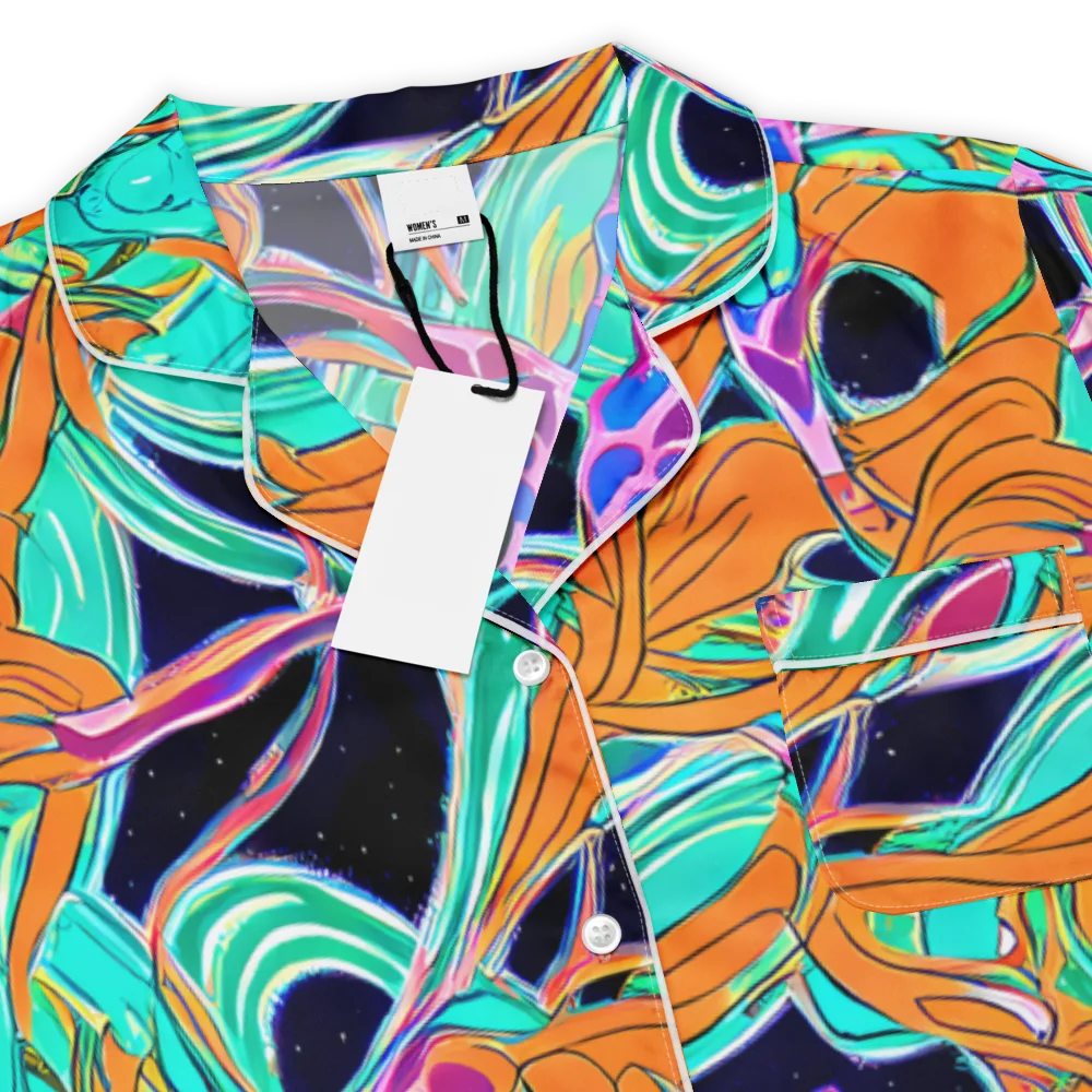 Orbiting Leaves on Women's Short Sleeve Pajama Top — Product details
