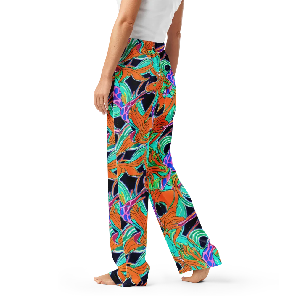 Orbiting Leaves on Women's Pajama Pants — Left