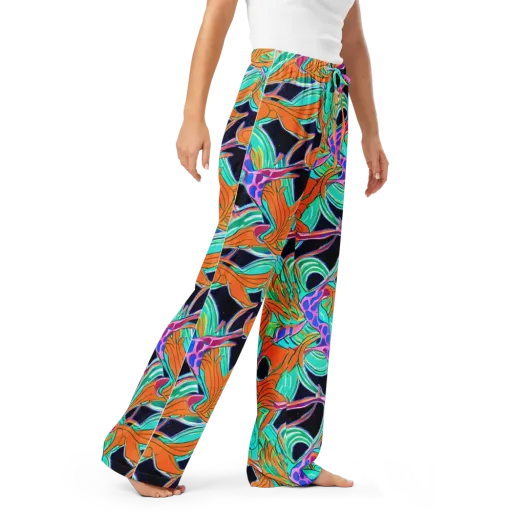 Orbiting Leaves on a Women's Pajama Pants