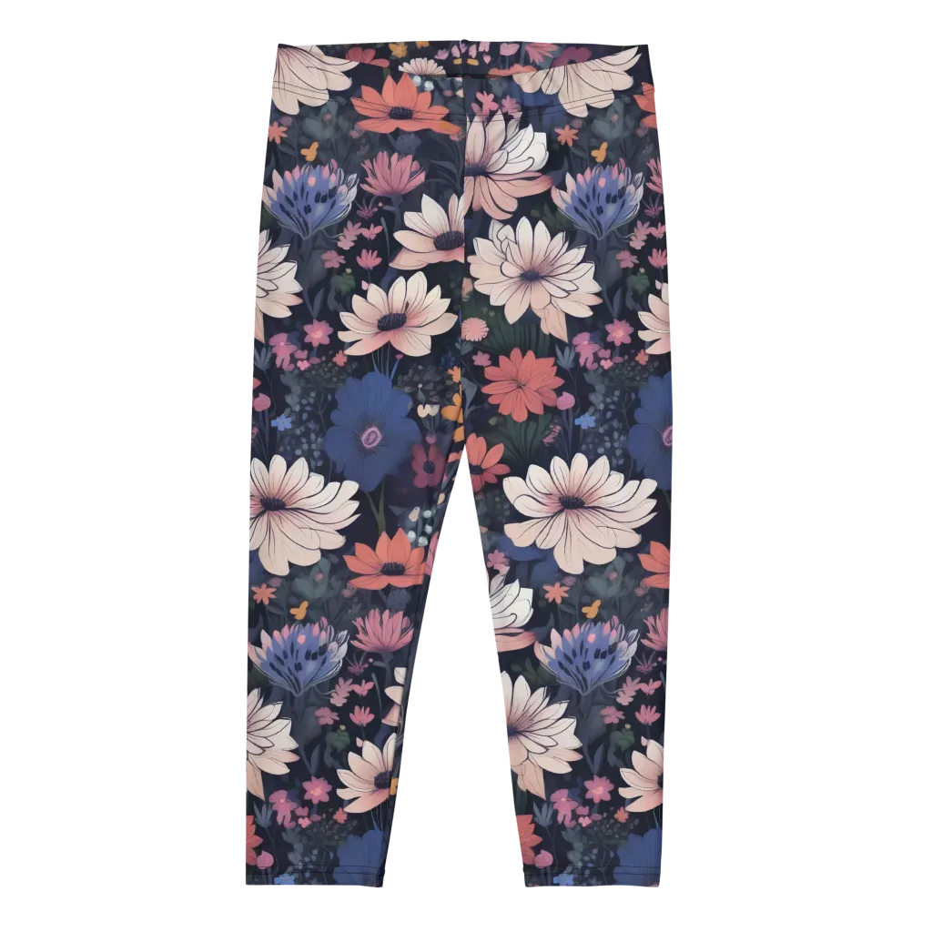 Moonlit Meadow on Capri Leggings — Front