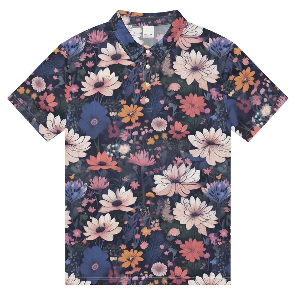 Moonlit Meadow on Men's Slim Fit Polo Shirt — Front