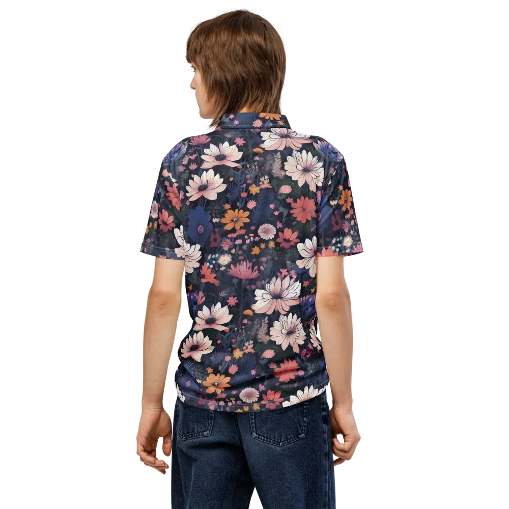 Moonlit Meadow on Men's Slim Fit Polo Shirt — Back