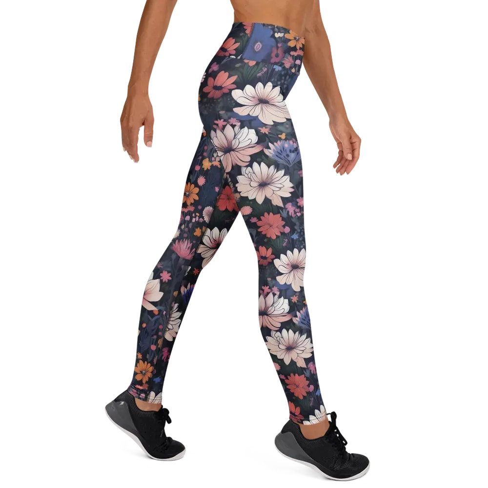 Moonlit Meadow on Yoga Leggings — Right