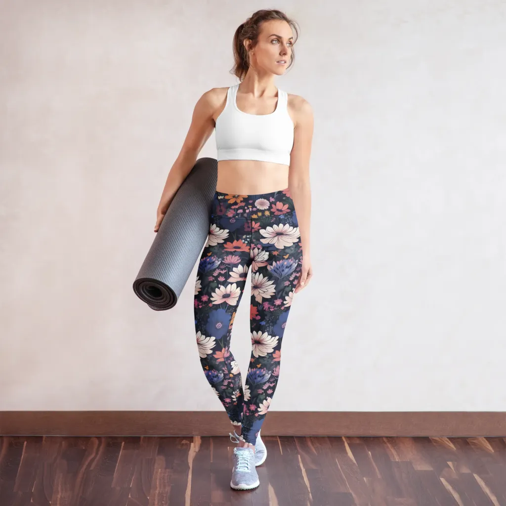 Moonlit Meadow on Yoga Leggings — Front