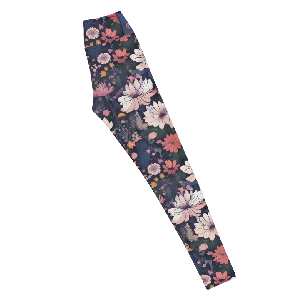 Moonlit Meadow on Yoga Leggings — Right