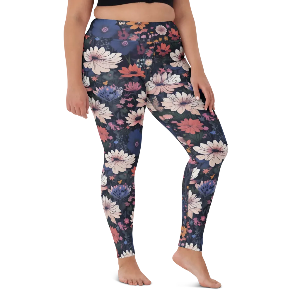 Moonlit Meadow on Yoga Leggings — Front