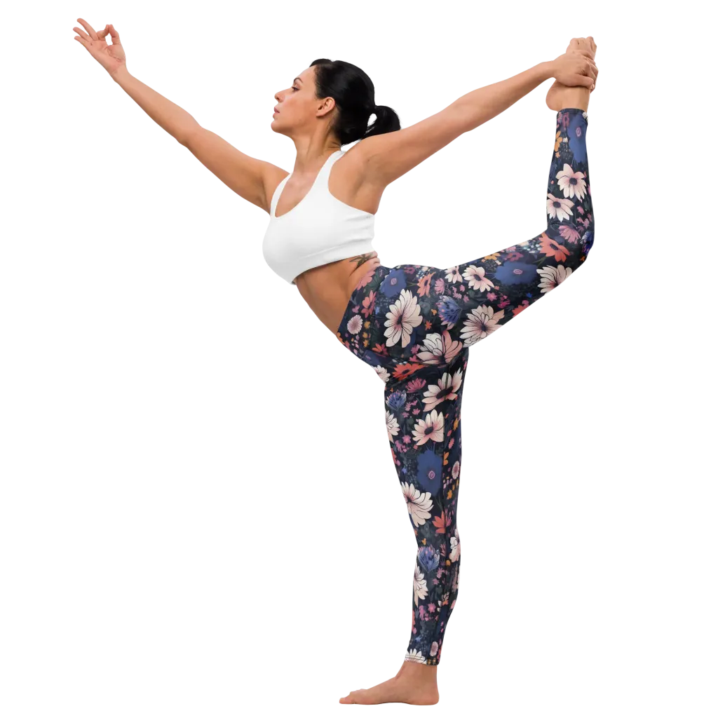 Moonlit Meadow on Yoga Leggings — Left