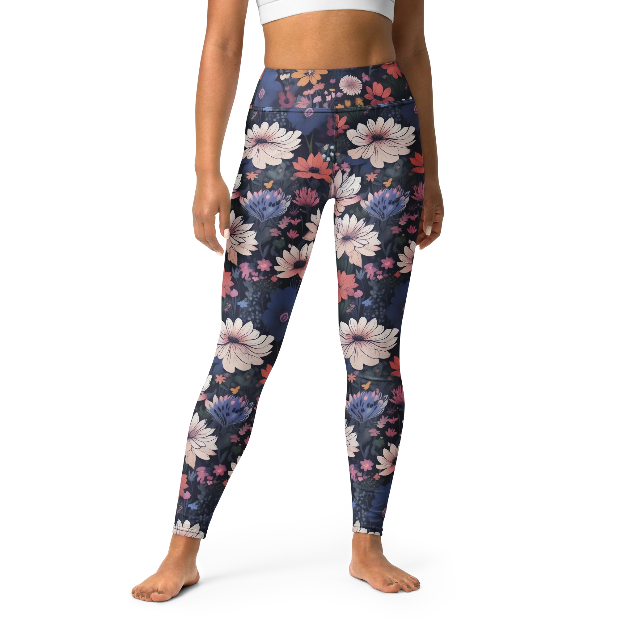 Moonlit Meadow on Yoga Leggings — Front