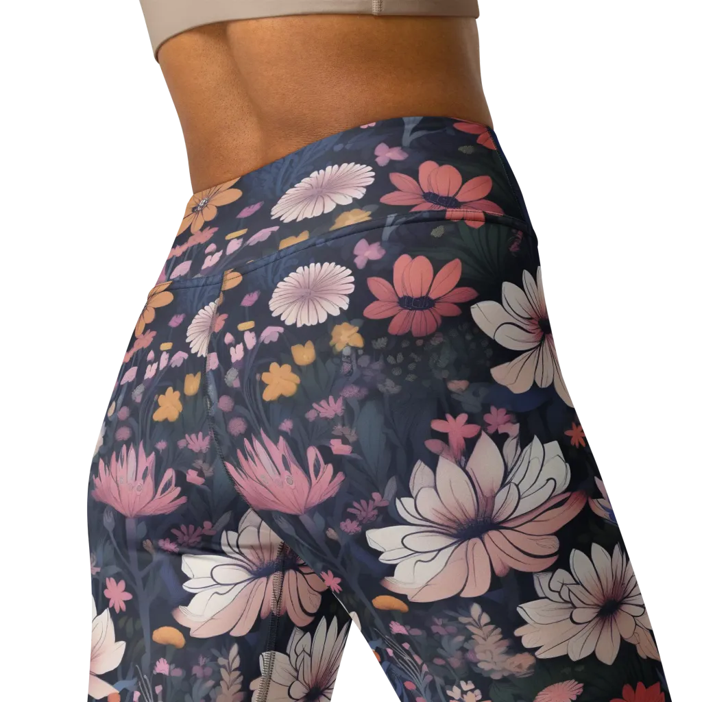 Moonlit Meadow on Yoga Leggings — Back