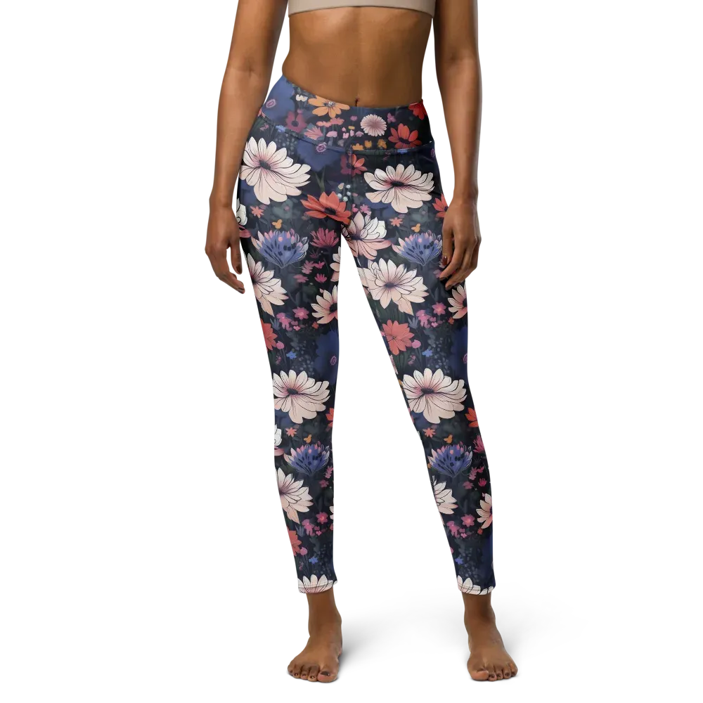 Moonlit Meadow on Yoga Leggings — Front