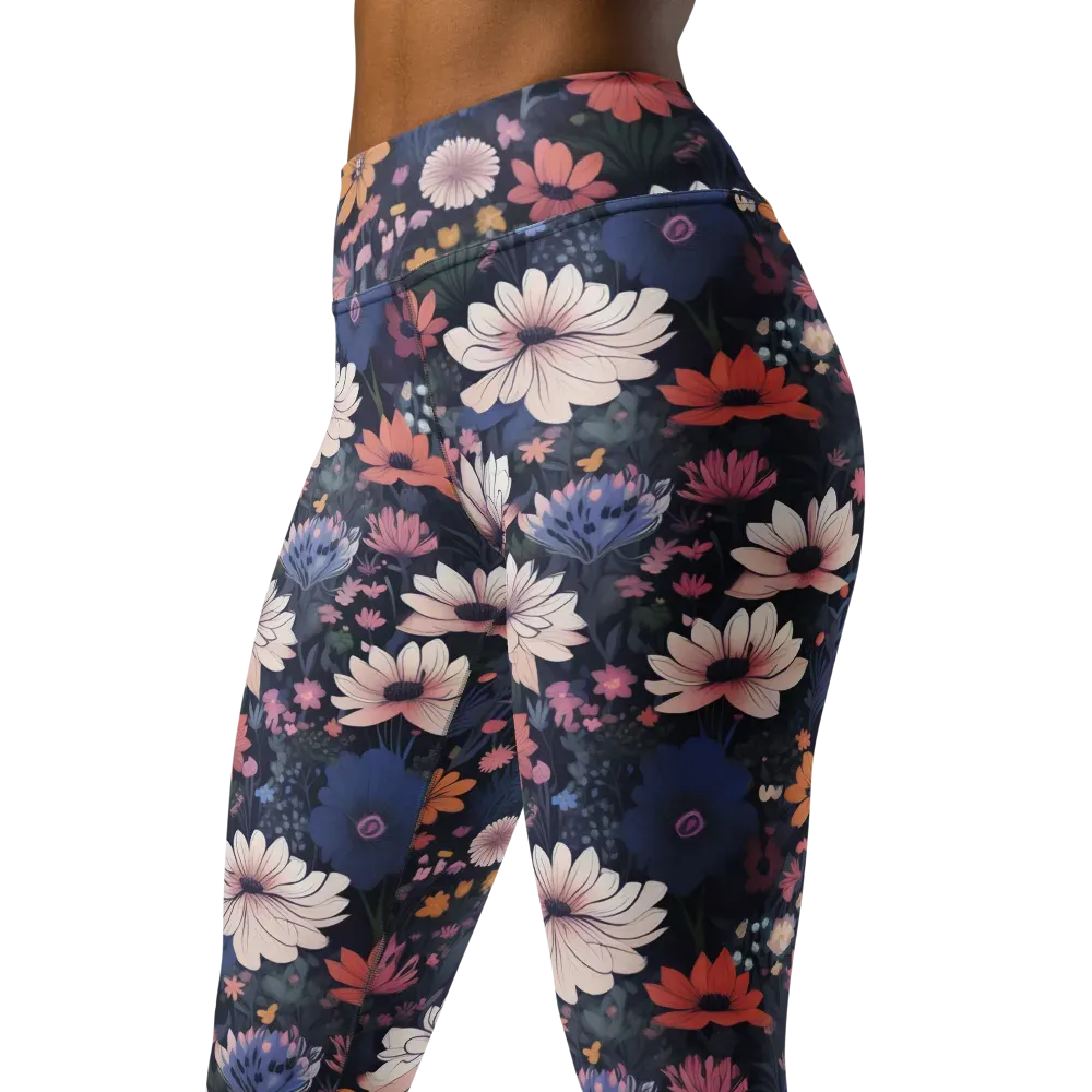 Moonlit Meadow on Yoga Leggings — Left Front