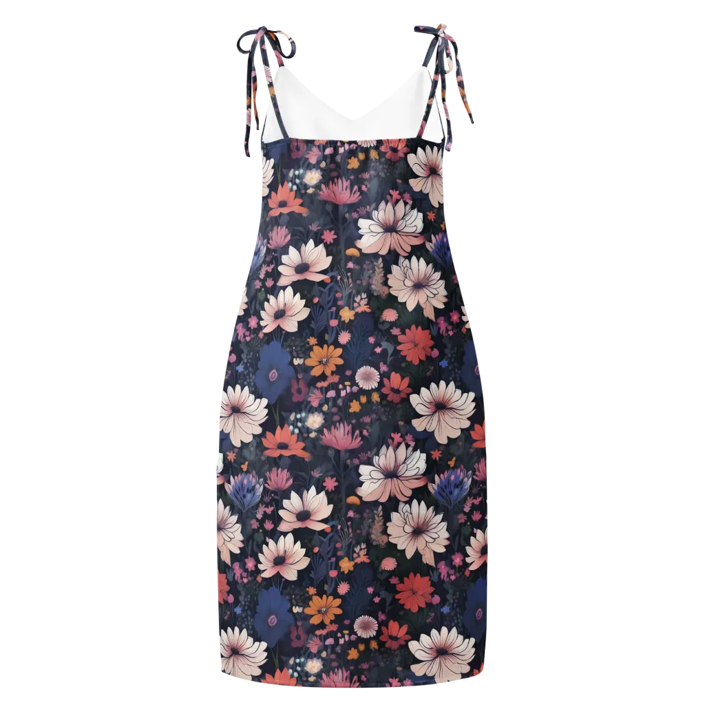 Moonlit Meadow on Slip Dress — Back