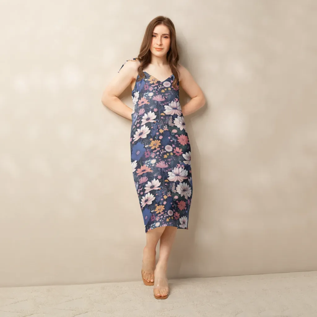 Moonlit Meadow on Slip Dress — Front