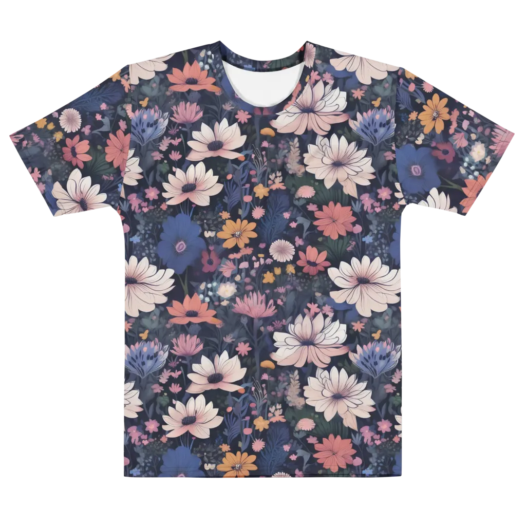 Moonlit Meadow on Men's Cotton Crew Neck T-Shirt — Front