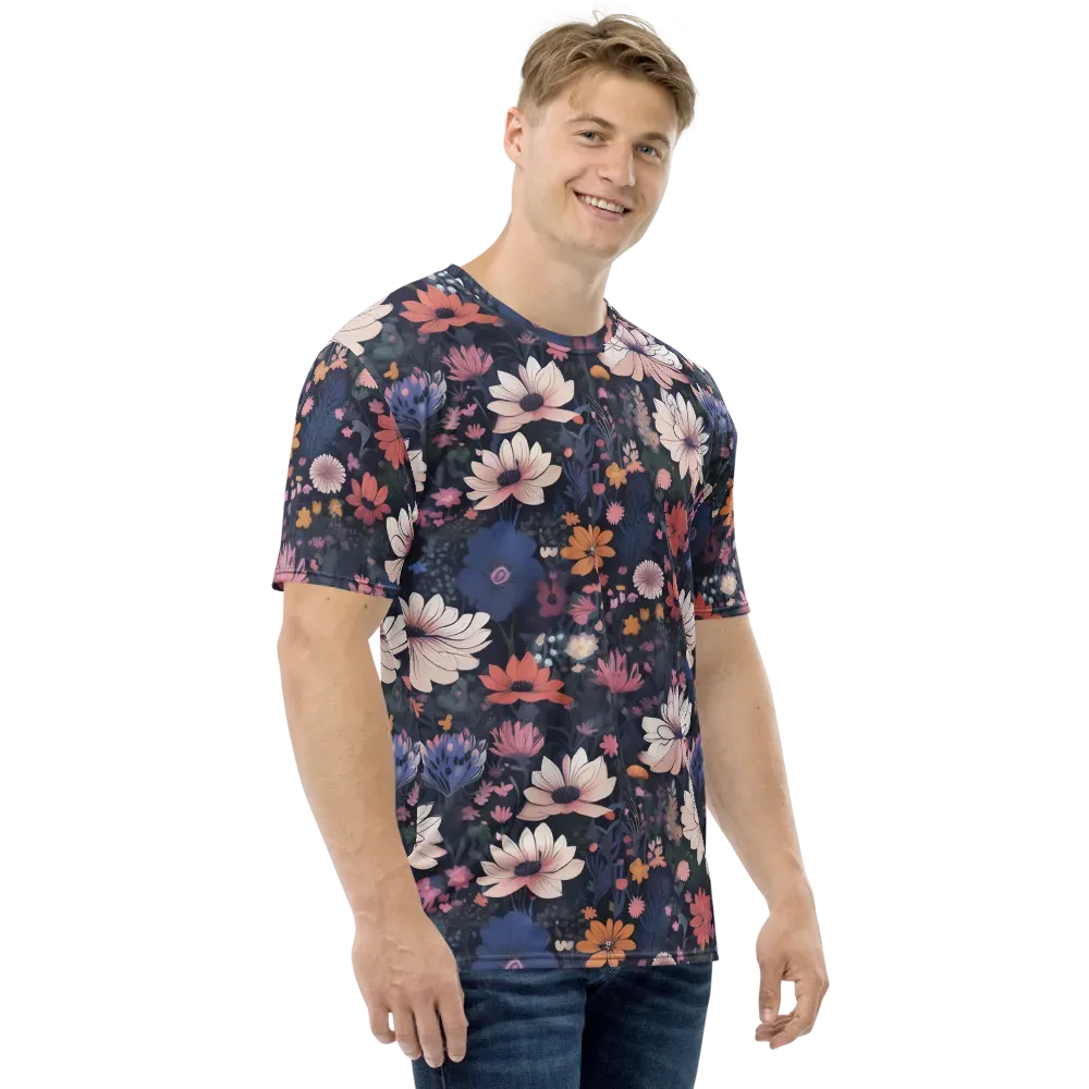 Moonlit Meadow on Men's Crew Neck T-Shirt — Right