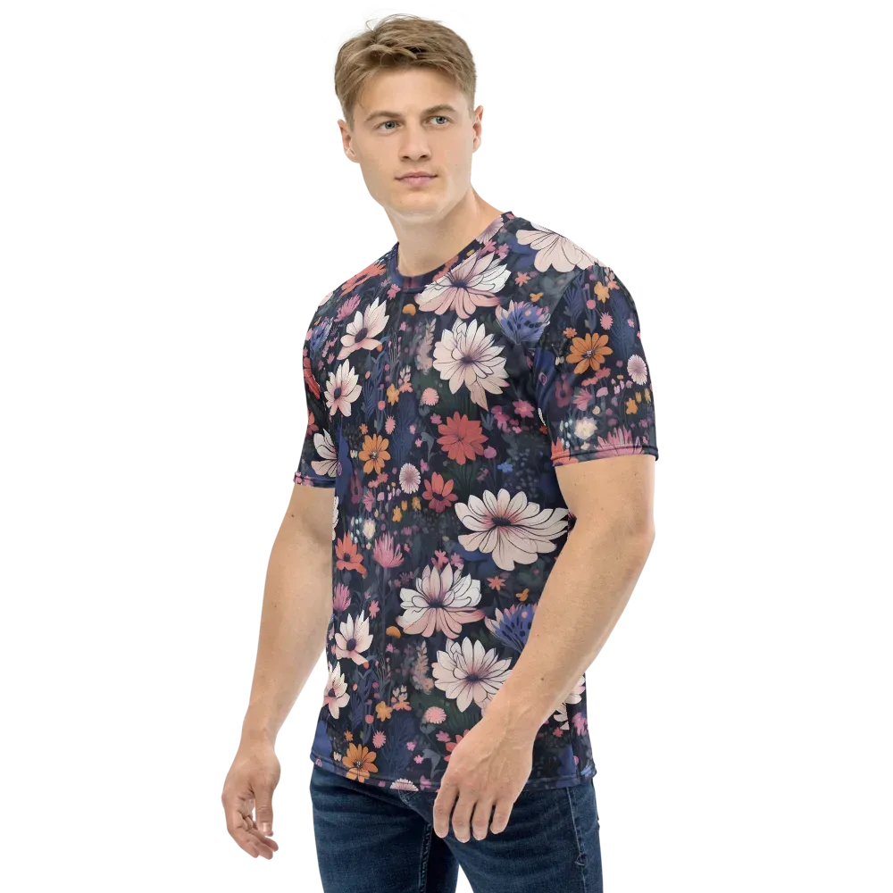 Moonlit Meadow on Men's Crew Neck T-Shirt — Left