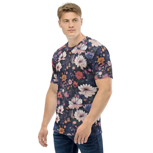 Moonlit Meadow on a Men's Crew Neck T-Shirt