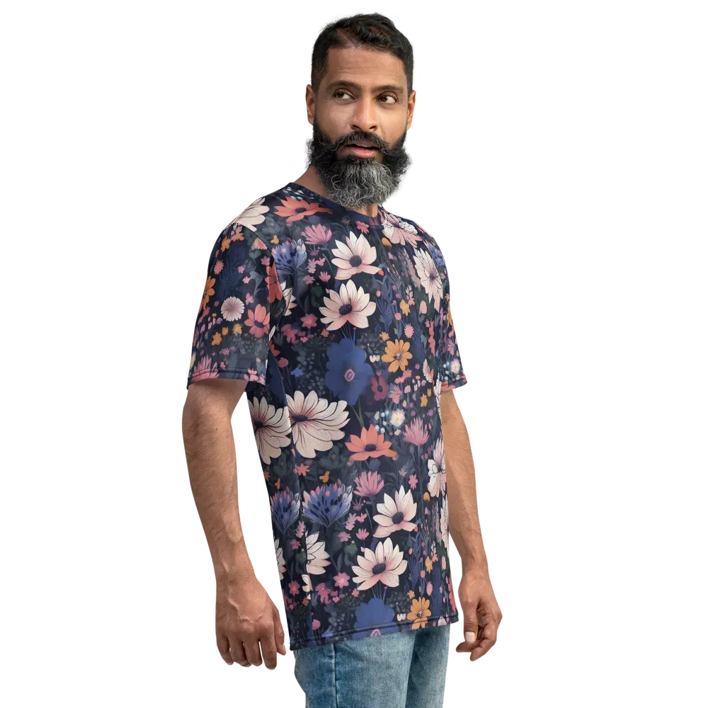Moonlit Meadow on Men's Crew Neck T-Shirt — Right