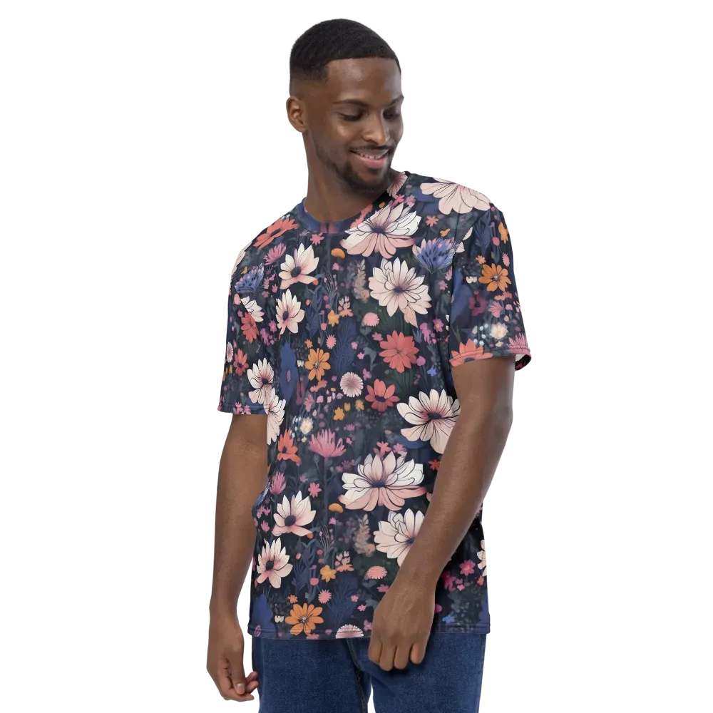 Moonlit Meadow on Men's Crew Neck T-Shirt — Left
