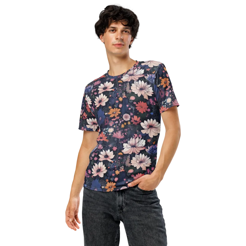Moonlit Meadow on Men's Crew Neck T-Shirt — Front