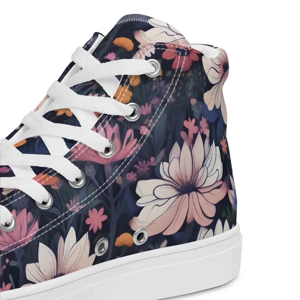 Moonlit Meadow on Men's High Top Canvas Shoes — Product details 2