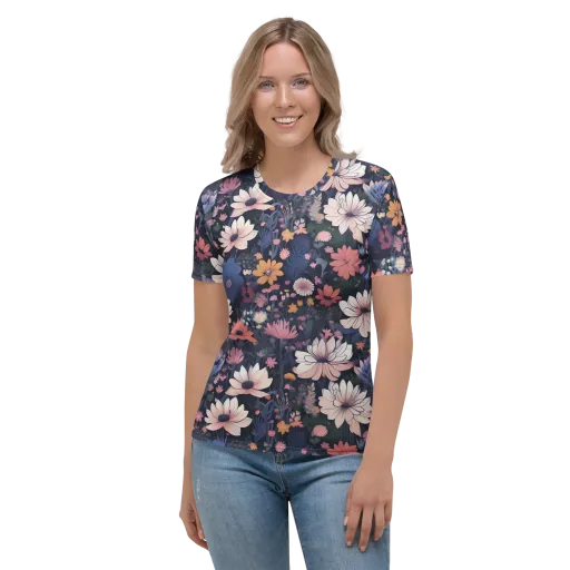 Moonlit Meadow on a Women's Crew Neck T-Shirt