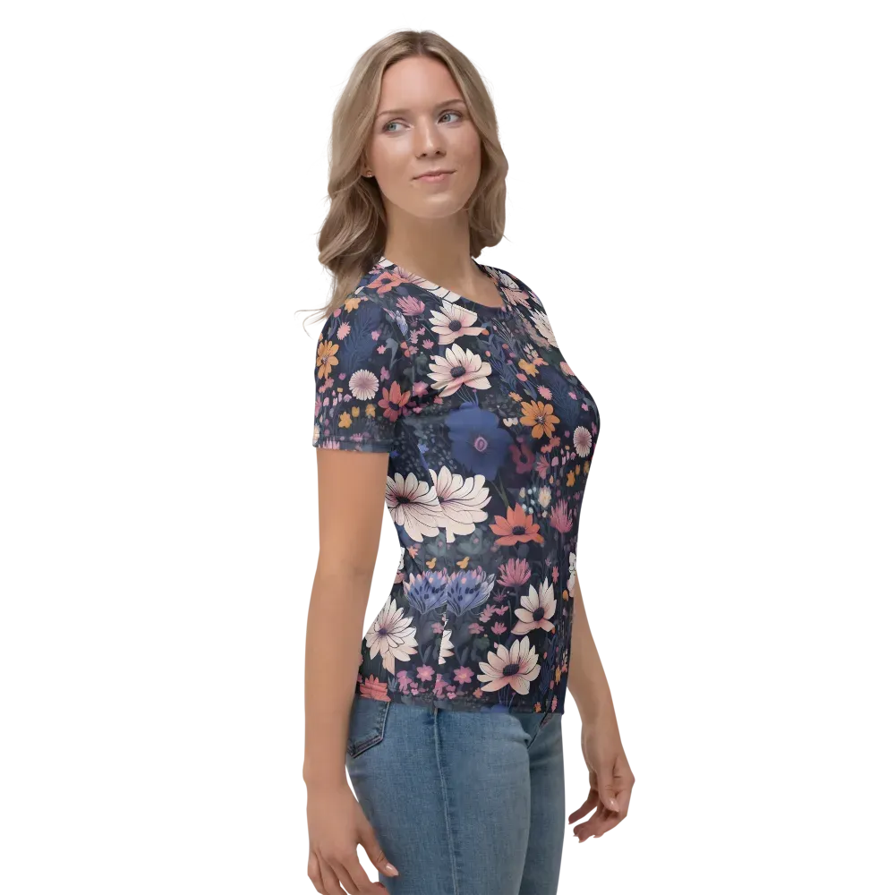 Moonlit Meadow on Women's Crew Neck T-Shirt — Right