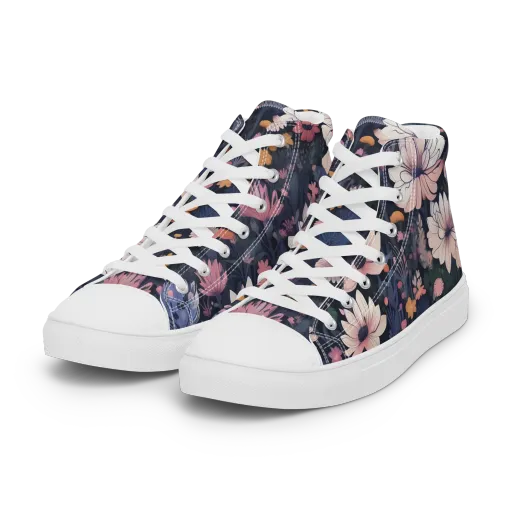 Moonlit Meadow on a Women's High Top Canvas Shoes