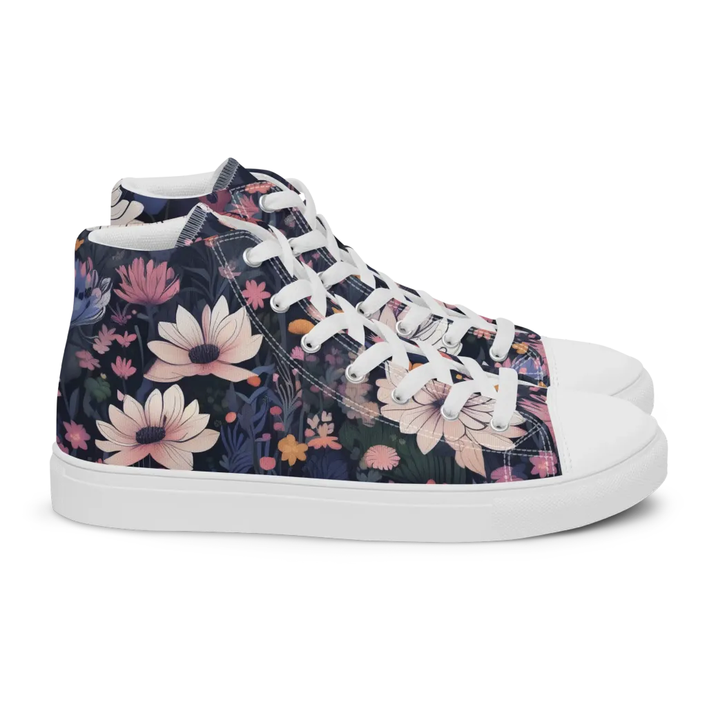 Moonlit Meadow on Women's High Top Canvas Shoes — Right