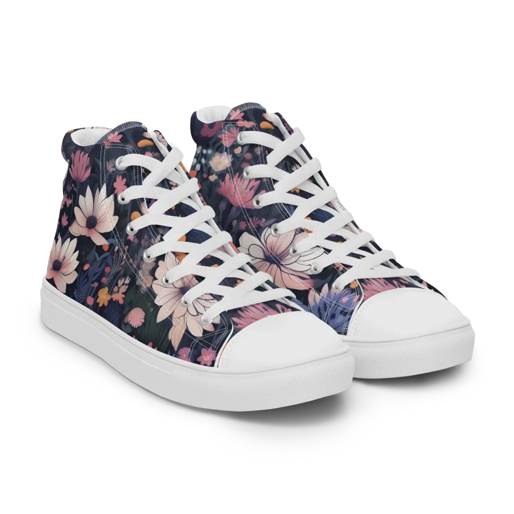 Moonlit Meadow on Women's High Top Canvas Shoes — Right Front