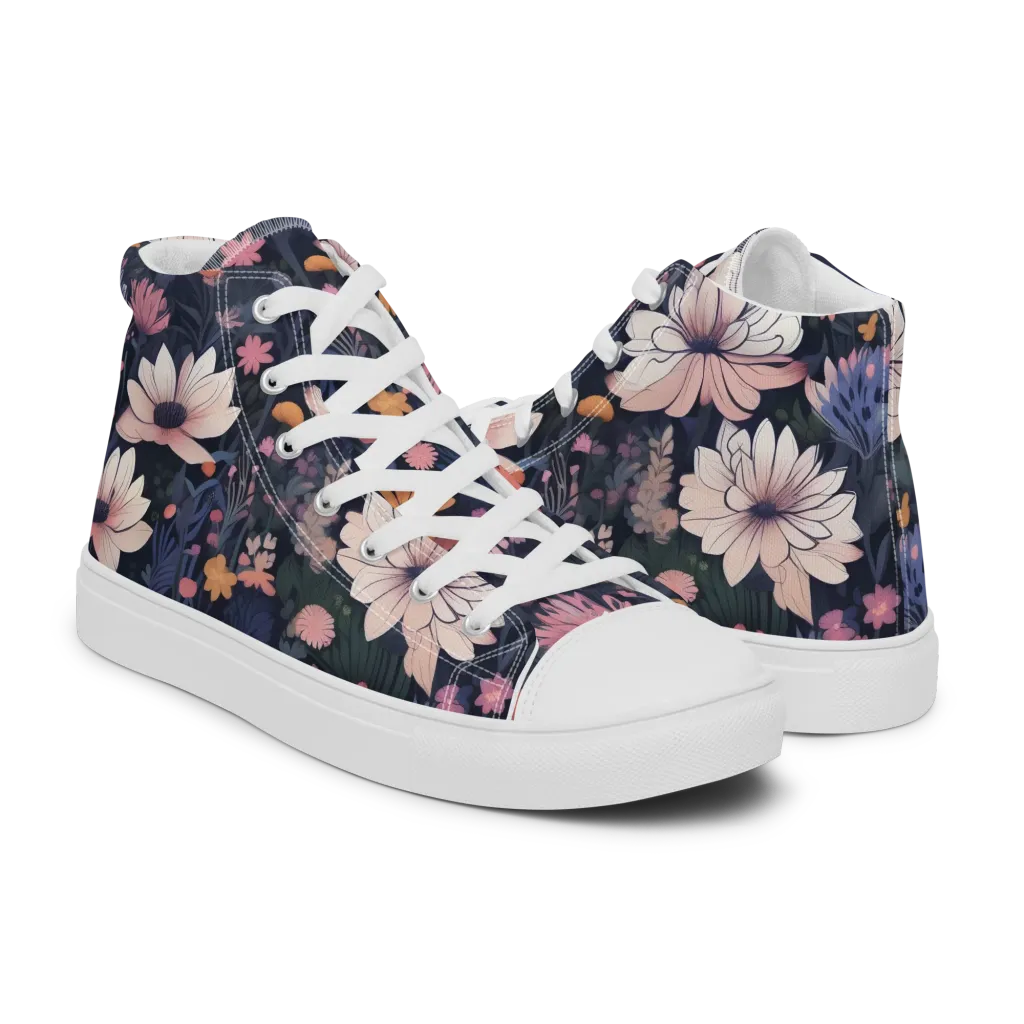 Moonlit Meadow on Women's High Top Canvas Shoes — Right