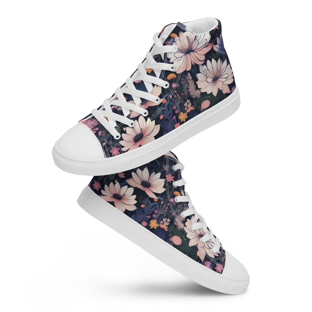 Moonlit Meadow on Women's High Top Canvas Shoes — Front
