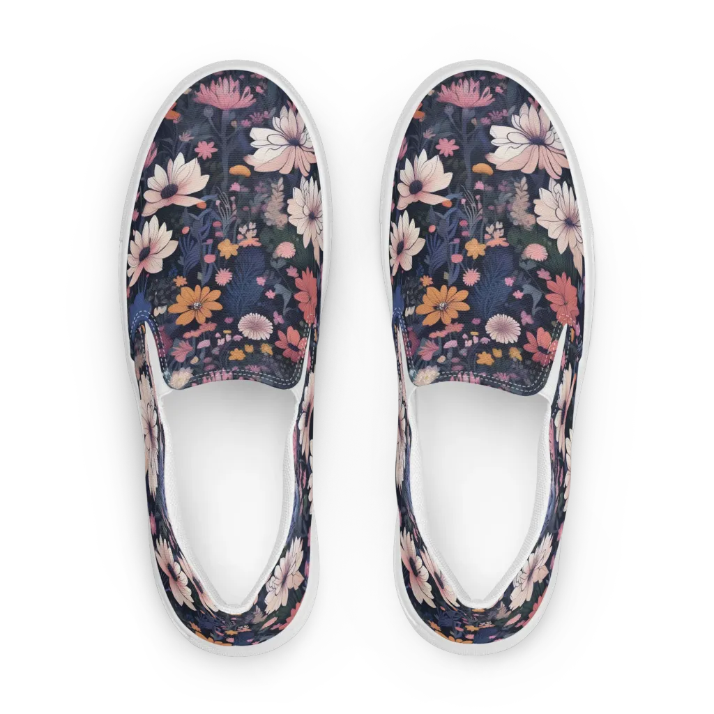 Moonlit Meadow on Men's Slip-On Canvas Shoes — Front