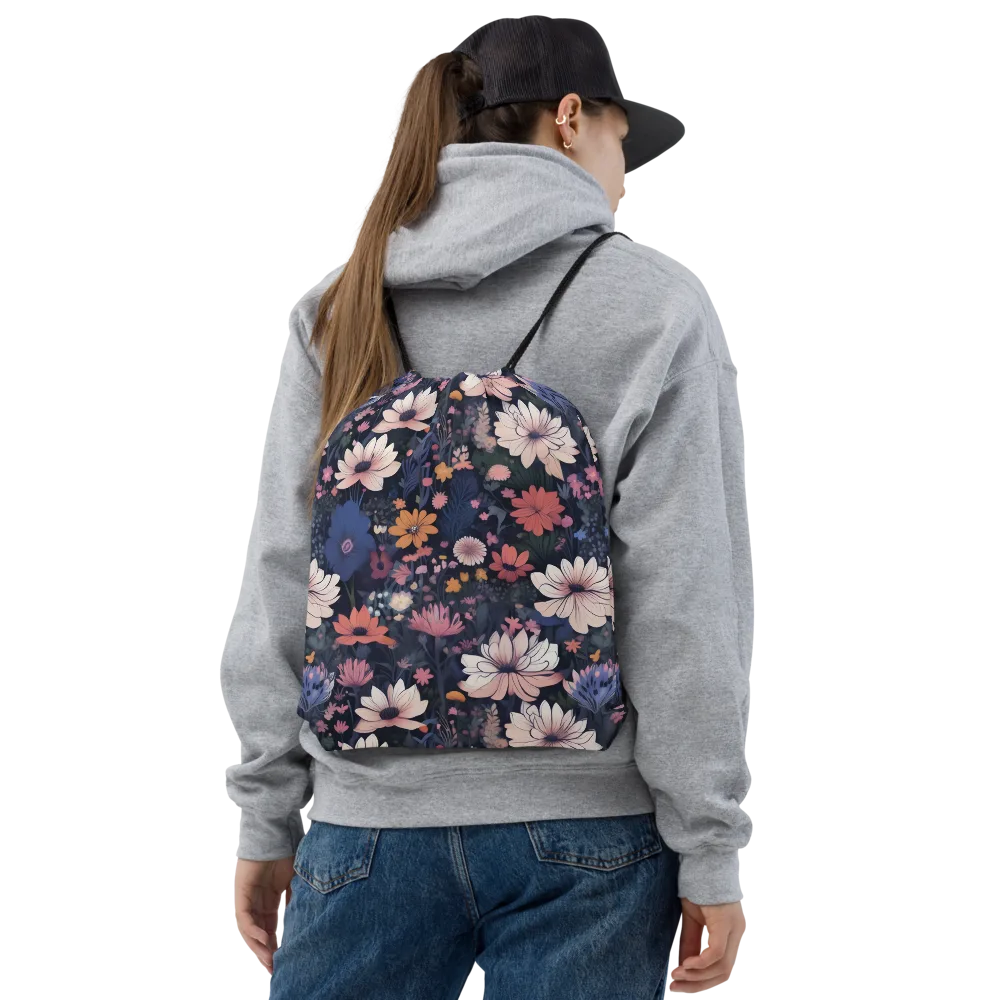 Moonlit Meadow on Drawstring Bag — Front