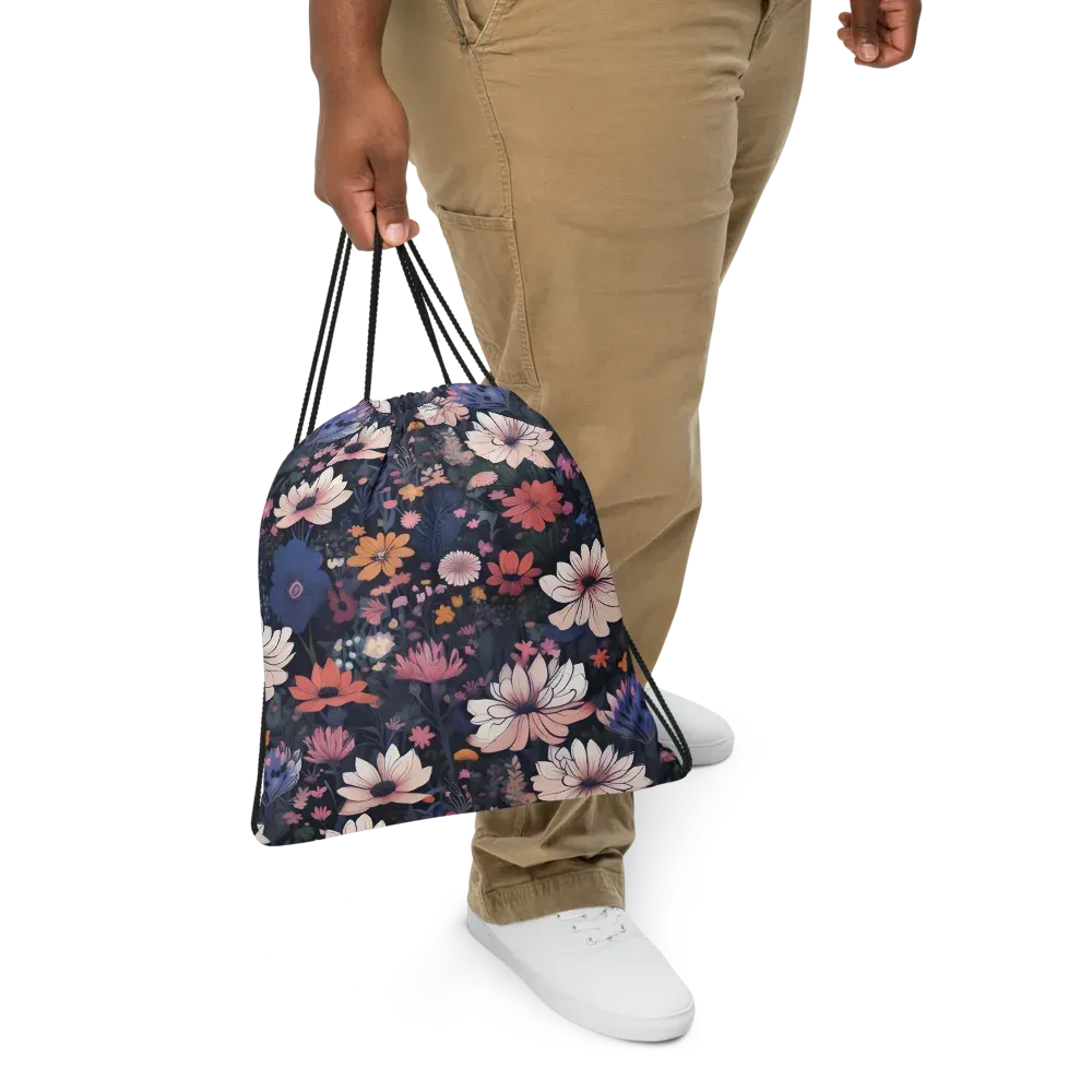 Moonlit Meadow on Drawstring Bag — Front