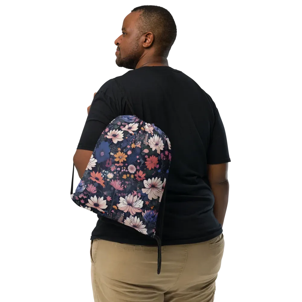 Moonlit Meadow on Drawstring Bag — Front