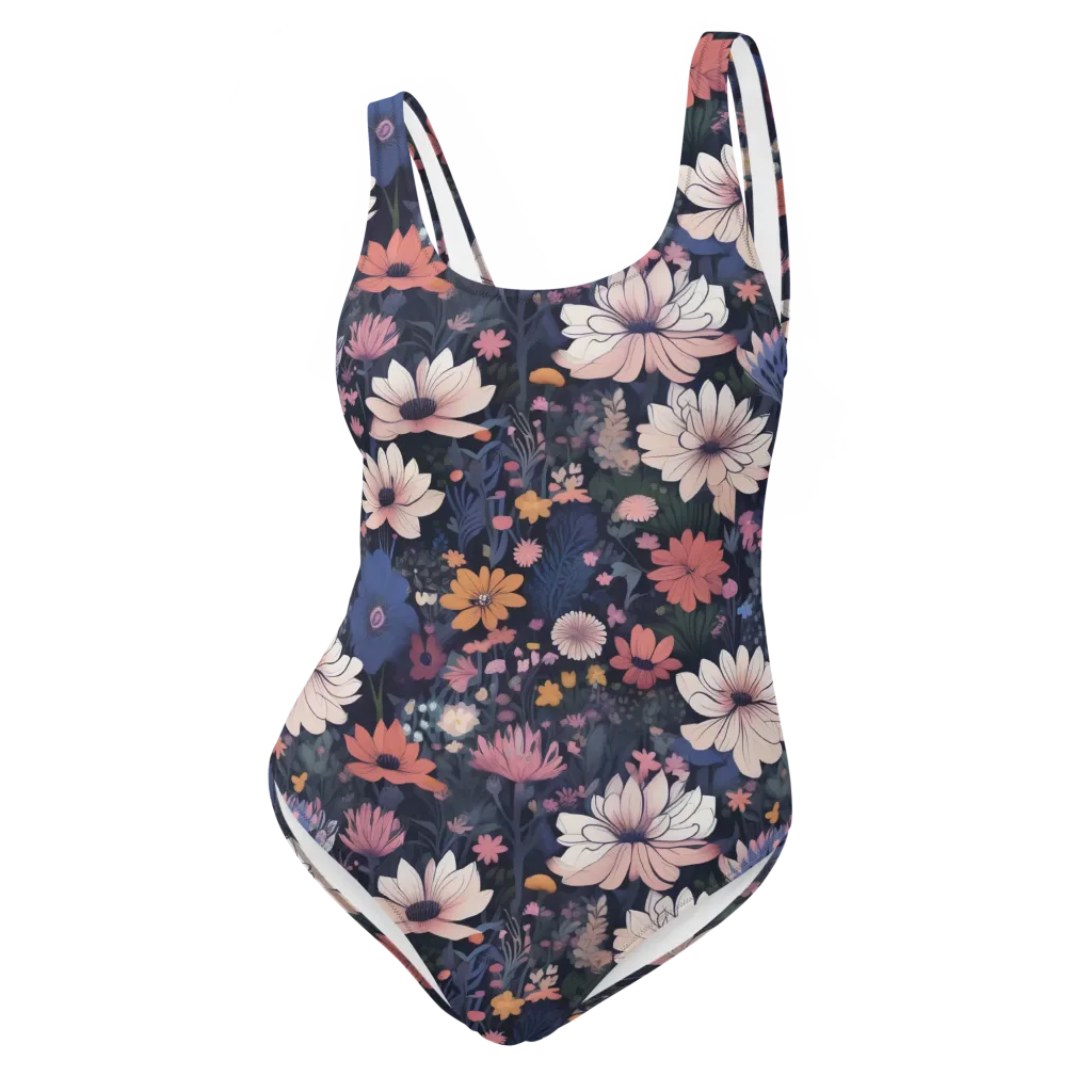 Moonlit Meadow on One-Piece Swimsuit — Front