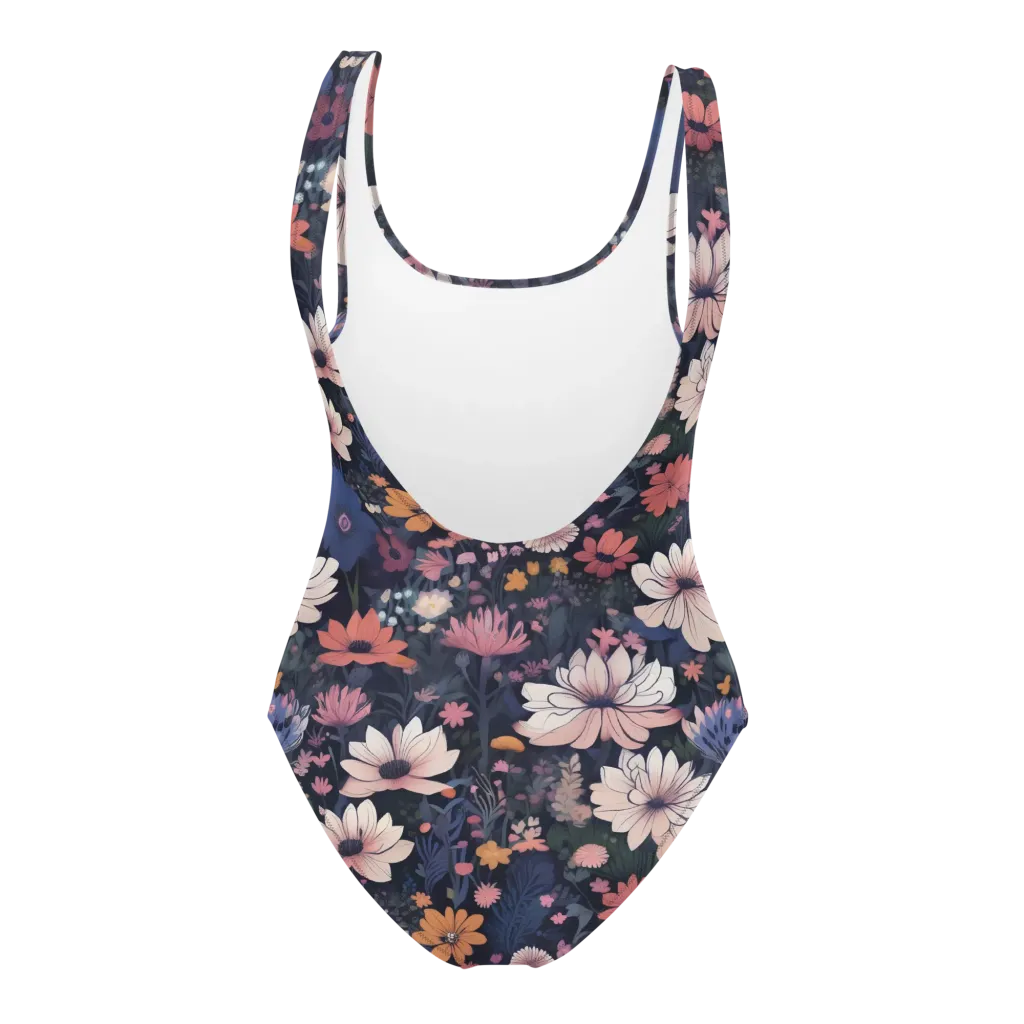 Moonlit Meadow on One-Piece Swimsuit — Back