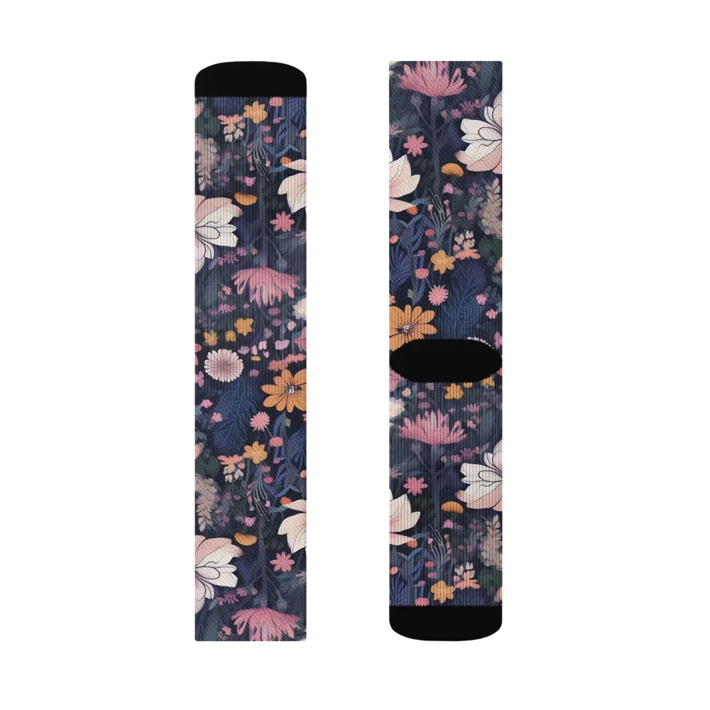 Moonlit Meadow on Socks — Right Sock