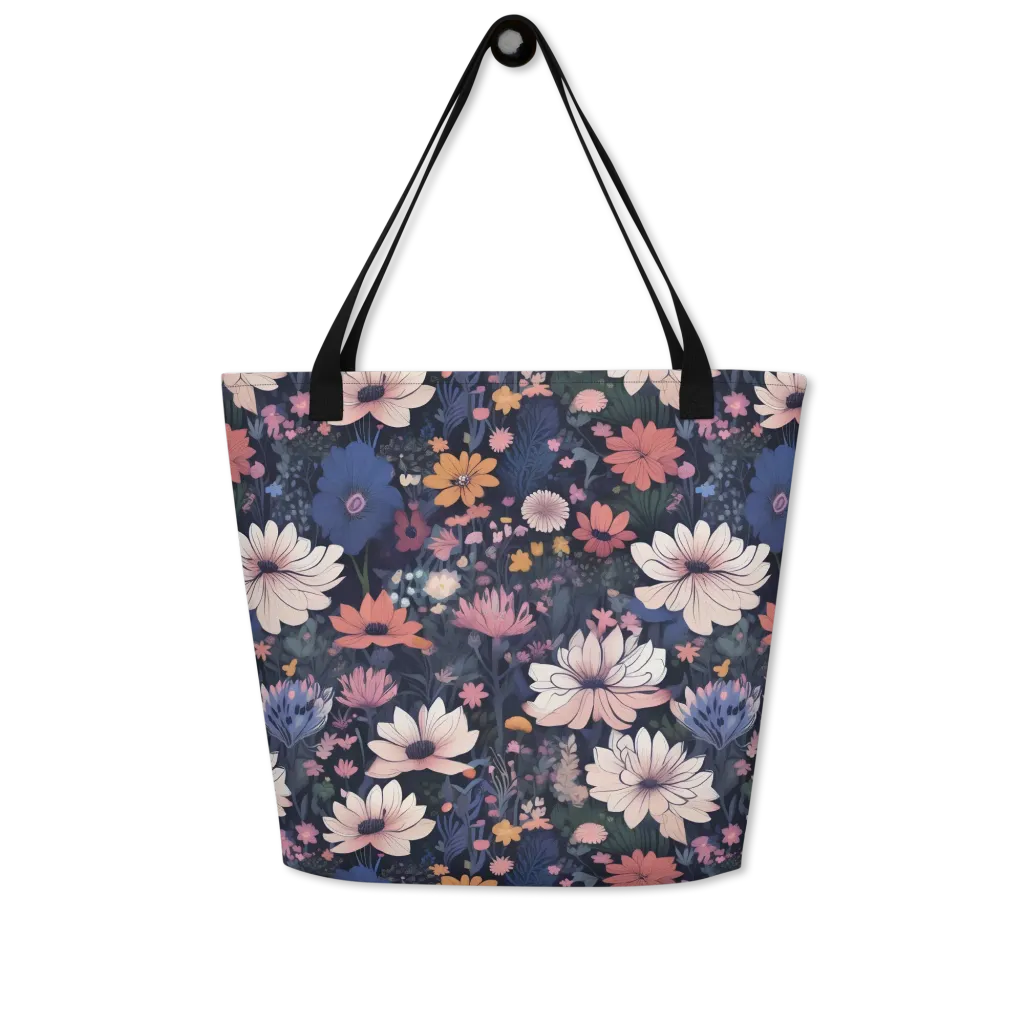 Moonlit Meadow on Large Tote Bag W/ Pocket — Front
