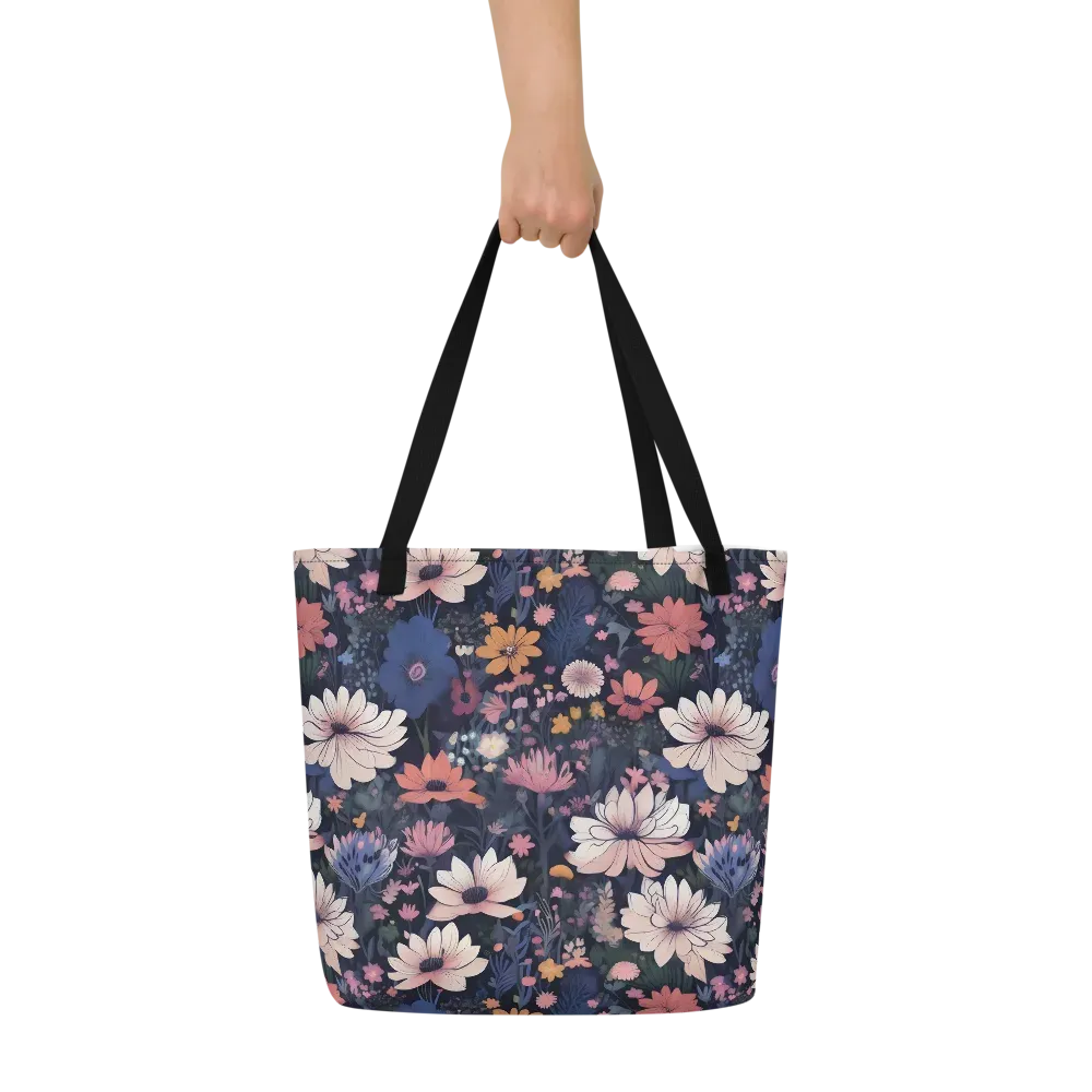 Moonlit Meadow on Large Tote Bag W/ Pocket — Front