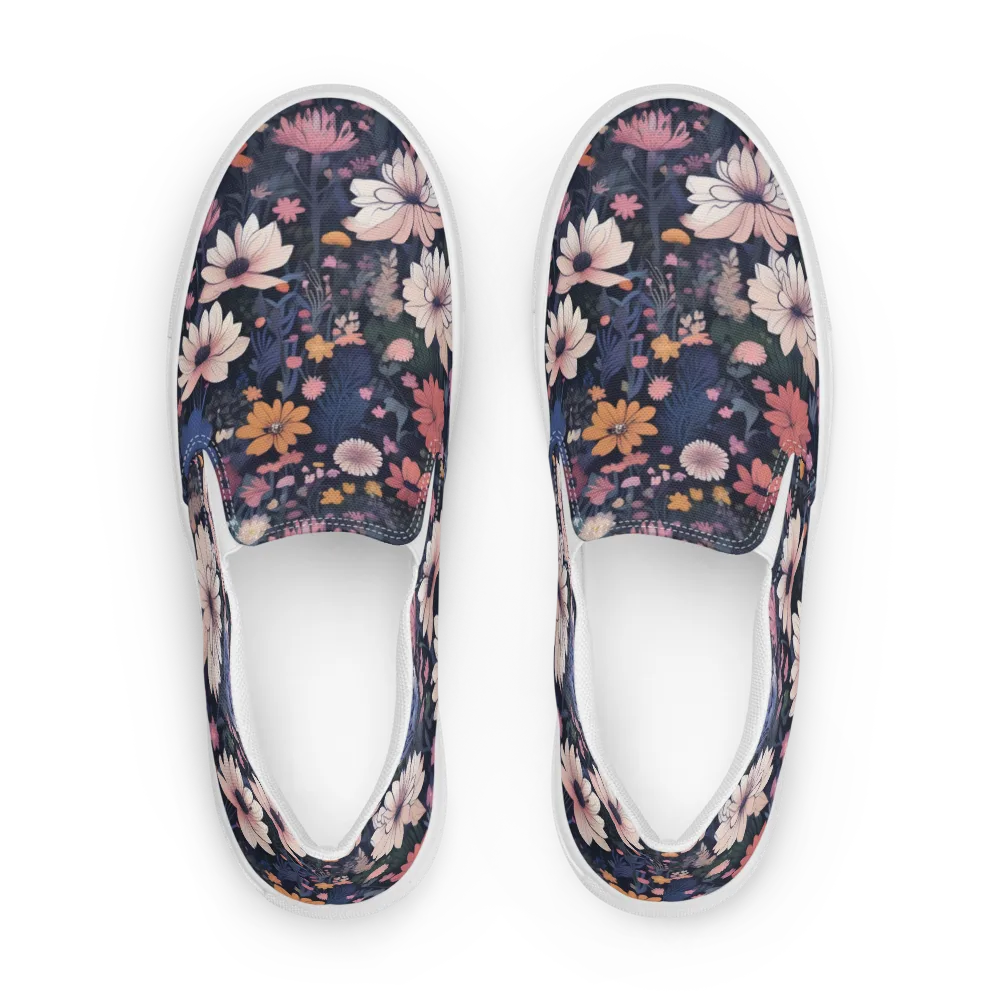 Moonlit Meadow on Women's Slip-On Canvas Shoes — Front