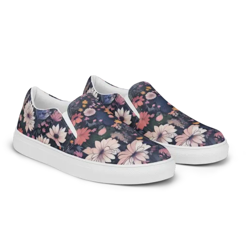 Moonlit Meadow on a Women's Slip-On Canvas Shoes