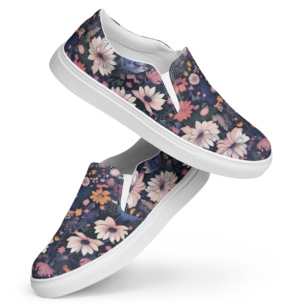 Moonlit Meadow on Women's Slip-On Canvas Shoes — Front