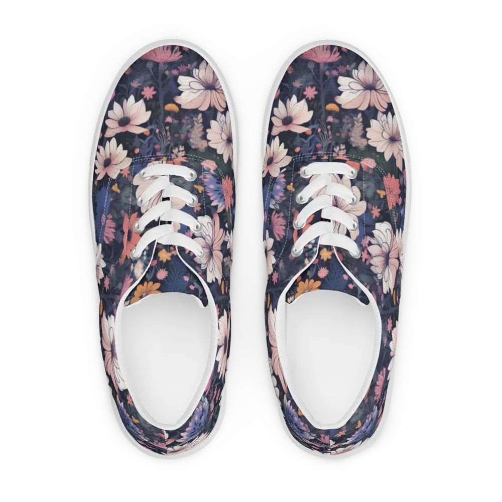 Moonlit Meadow on Men's Lace-Up Canvas Shoes — Front