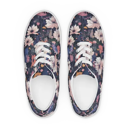 Moonlit Meadow on a Men's Lace-Up Canvas Shoes
