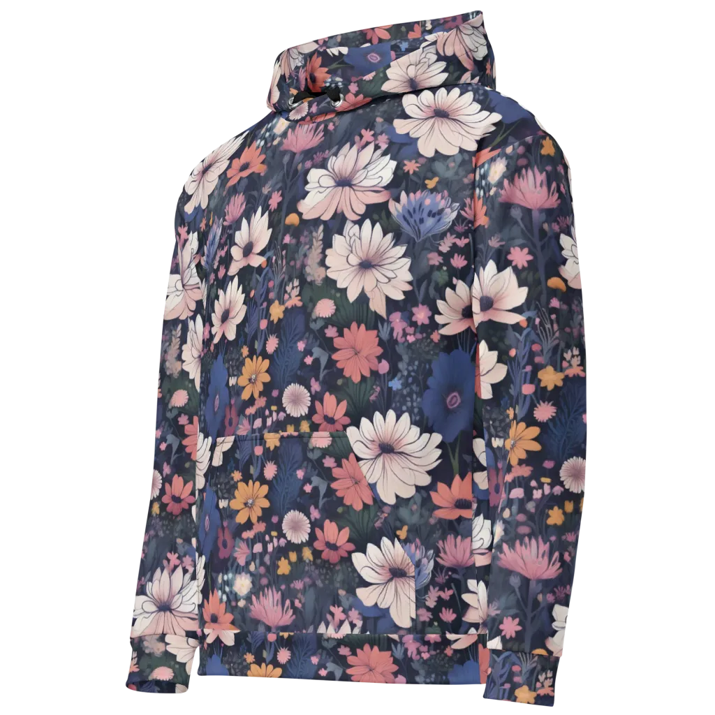 Moonlit Meadow on Cotton Hoodie — Left Front