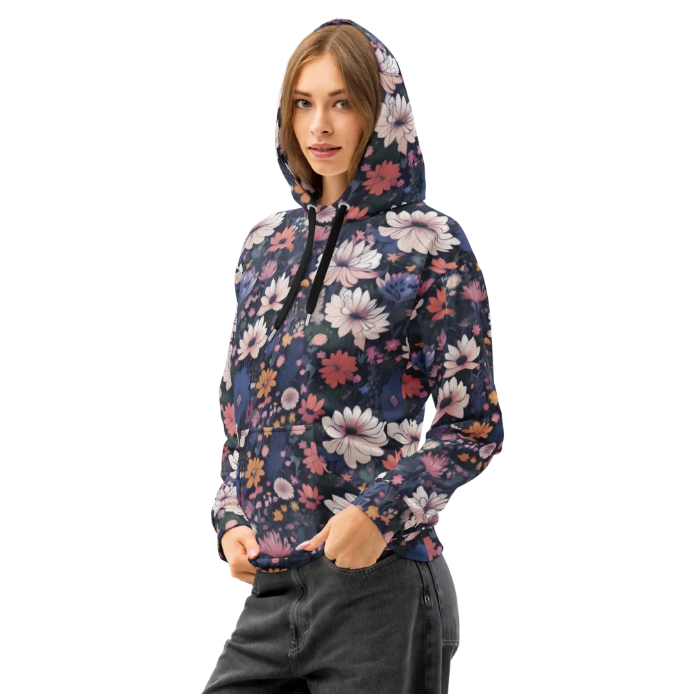 Moonlit Meadow on Cotton Hoodie — Left Front