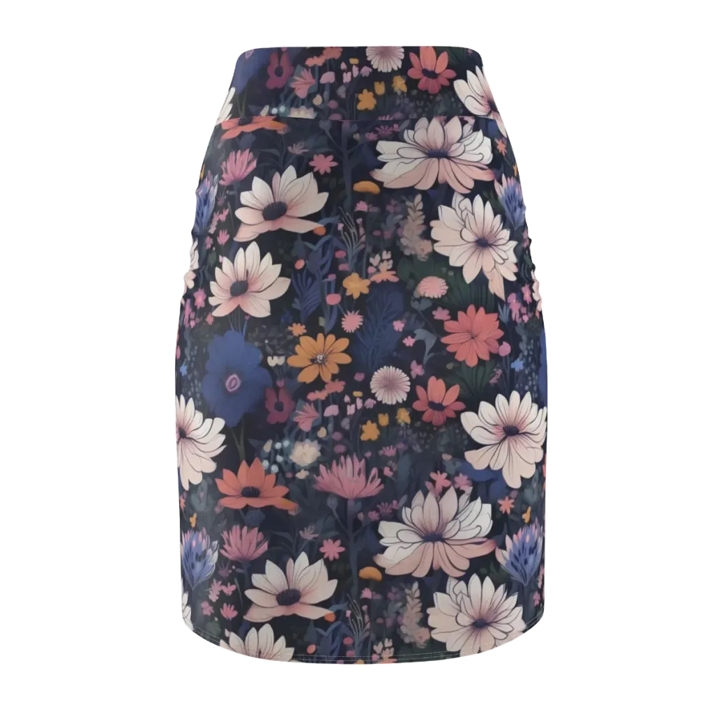 Moonlit Meadow on Pencil Skirt — Back